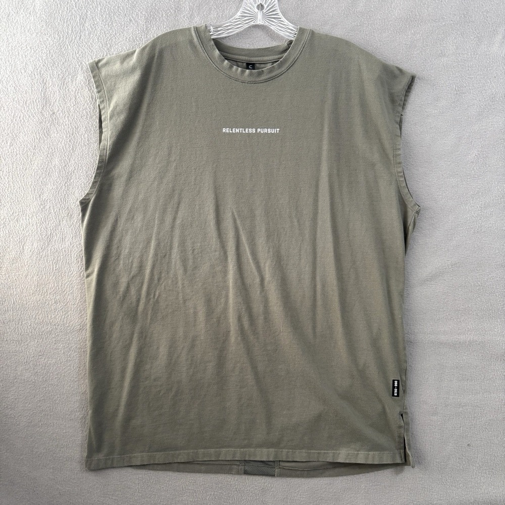 ASRV Sleeveless Shirt Mens XL Green Training Gym Fitness Streetwear Active